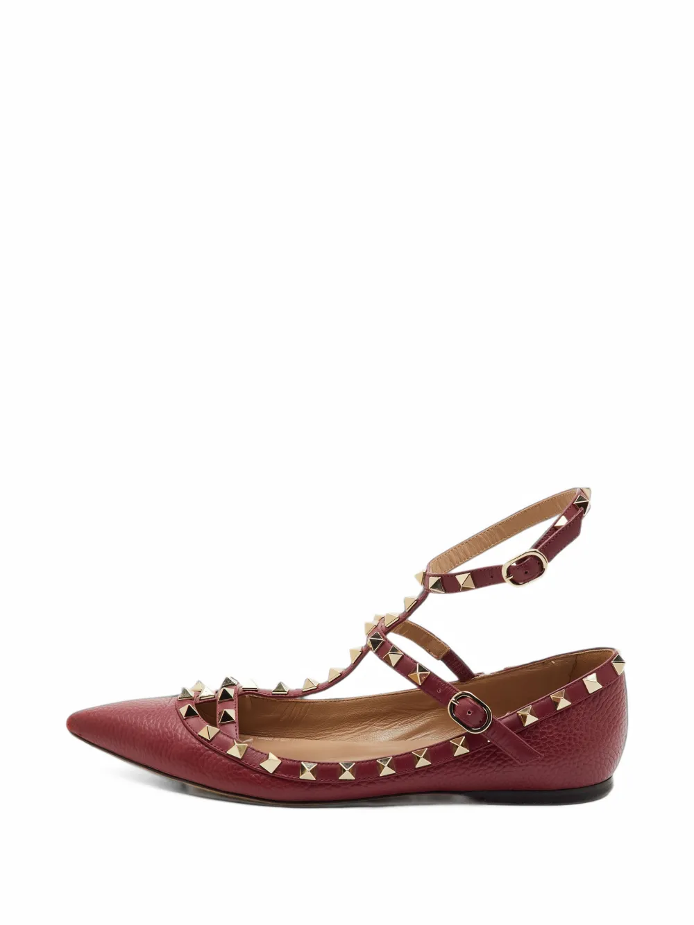 Valentino Garavani Pre-Owned Rockstud Ballerinas mit T-Riemen - Rot