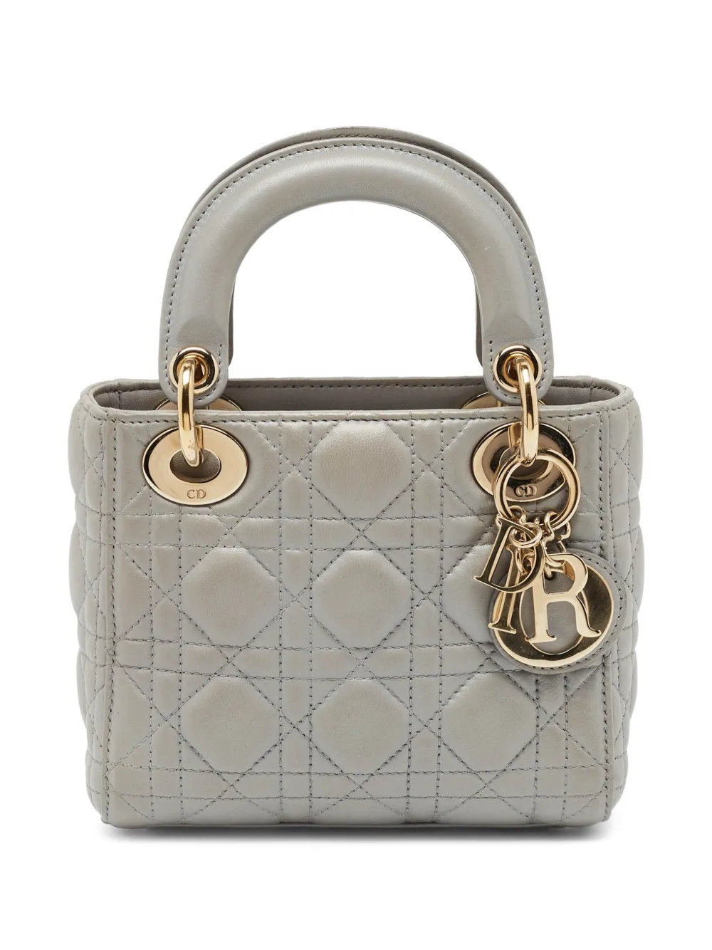 Christian Dior Pre-Owned 2015s Lady Dior Cannage mini-shopper Grijs