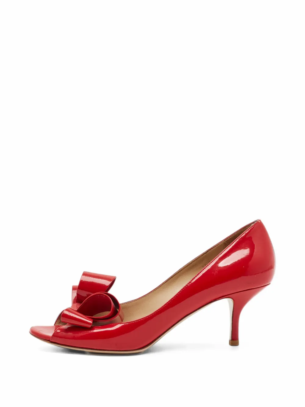 Valentino Garavani Pre-Owned bow peep-toe pumps - Rot