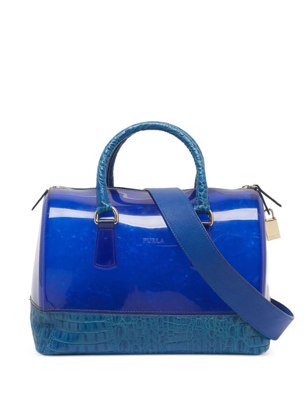 Furla Candy croc-embossed tote bag - Blu