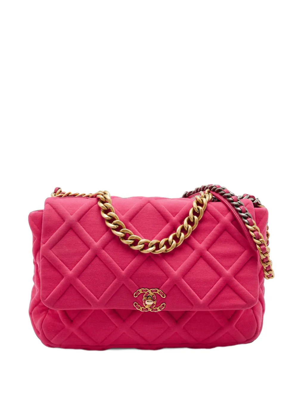 CHANEL Pre-Owned 2019 maxi Chanel 19 shoulder bag - Pink