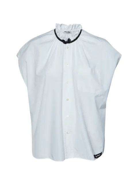 Miu Miu Pre-Owned bow detail sleeveless shirt