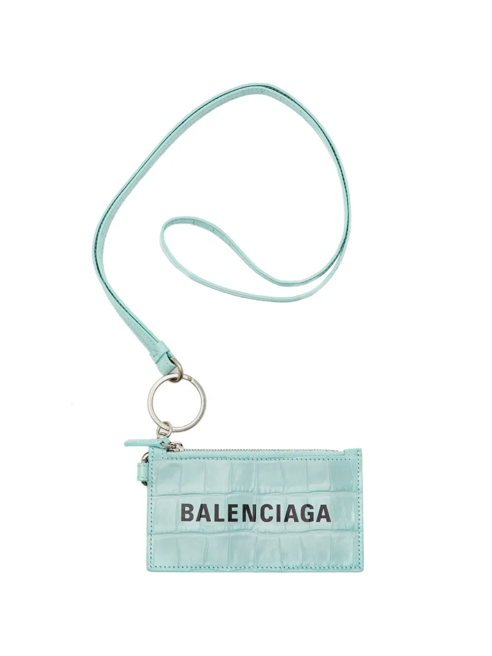 Balenciaga Pre-Owned Kartenetui mit Kroko-Prägung - Blau