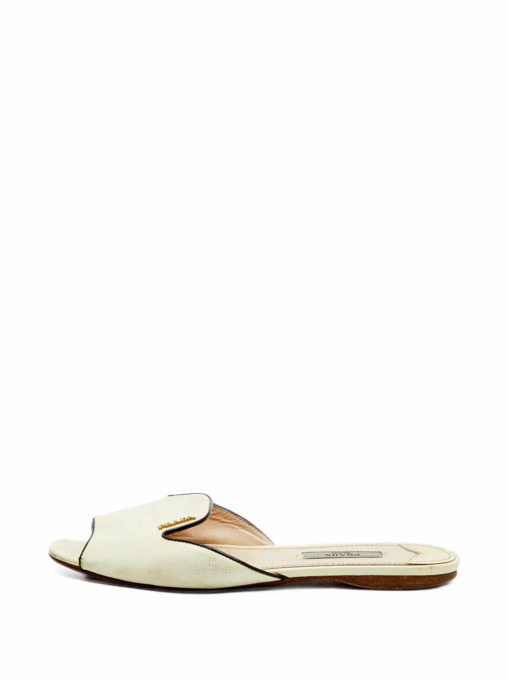 Prada Pre-Owned Saffiano leather flat sandals - Toni neutri