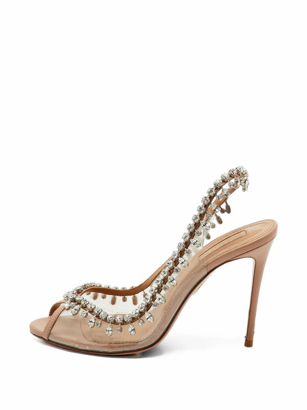 Aquazzura Temptation crystal-embellished sandals - Nude