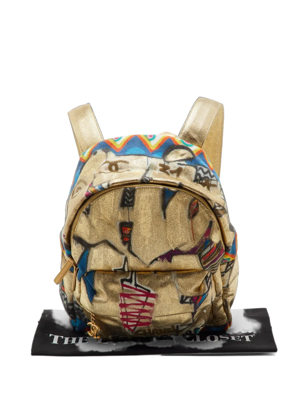 CHANEL Pre-Owned 2019 Street Spirit Graffiti print canvas backpack - Neutrals