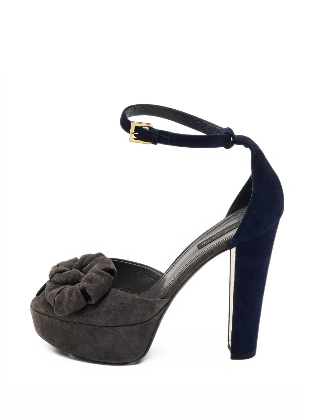Louis Vuitton Pre-Owned Plateau-Sandalen mit Blumendetail - Grau