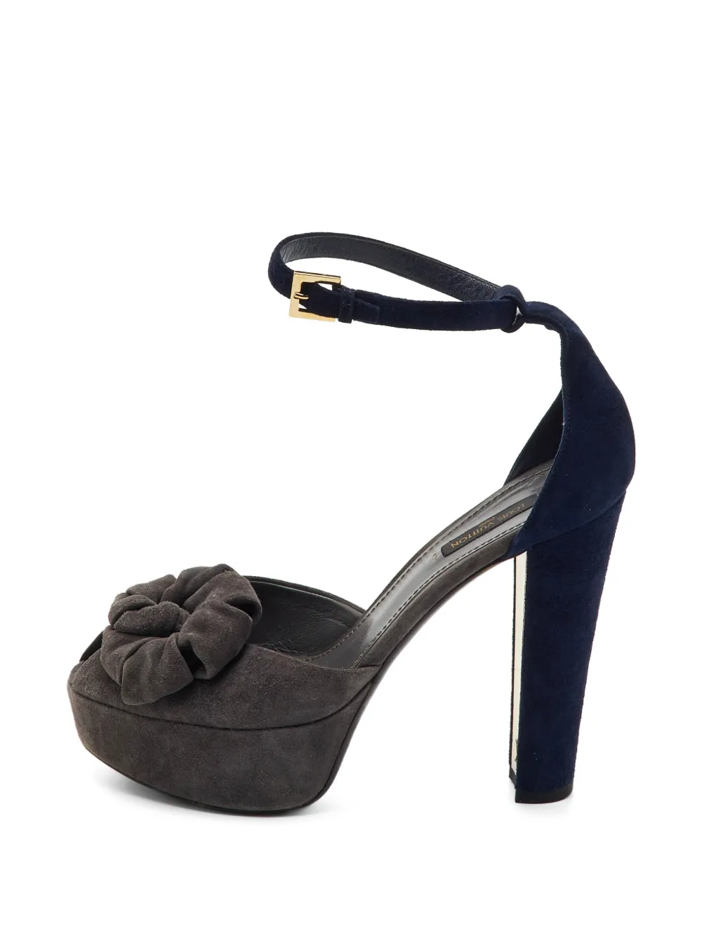 Louis Vuitton Pre-Owned Plateau-Sandalen mit Blumendetail - Grau