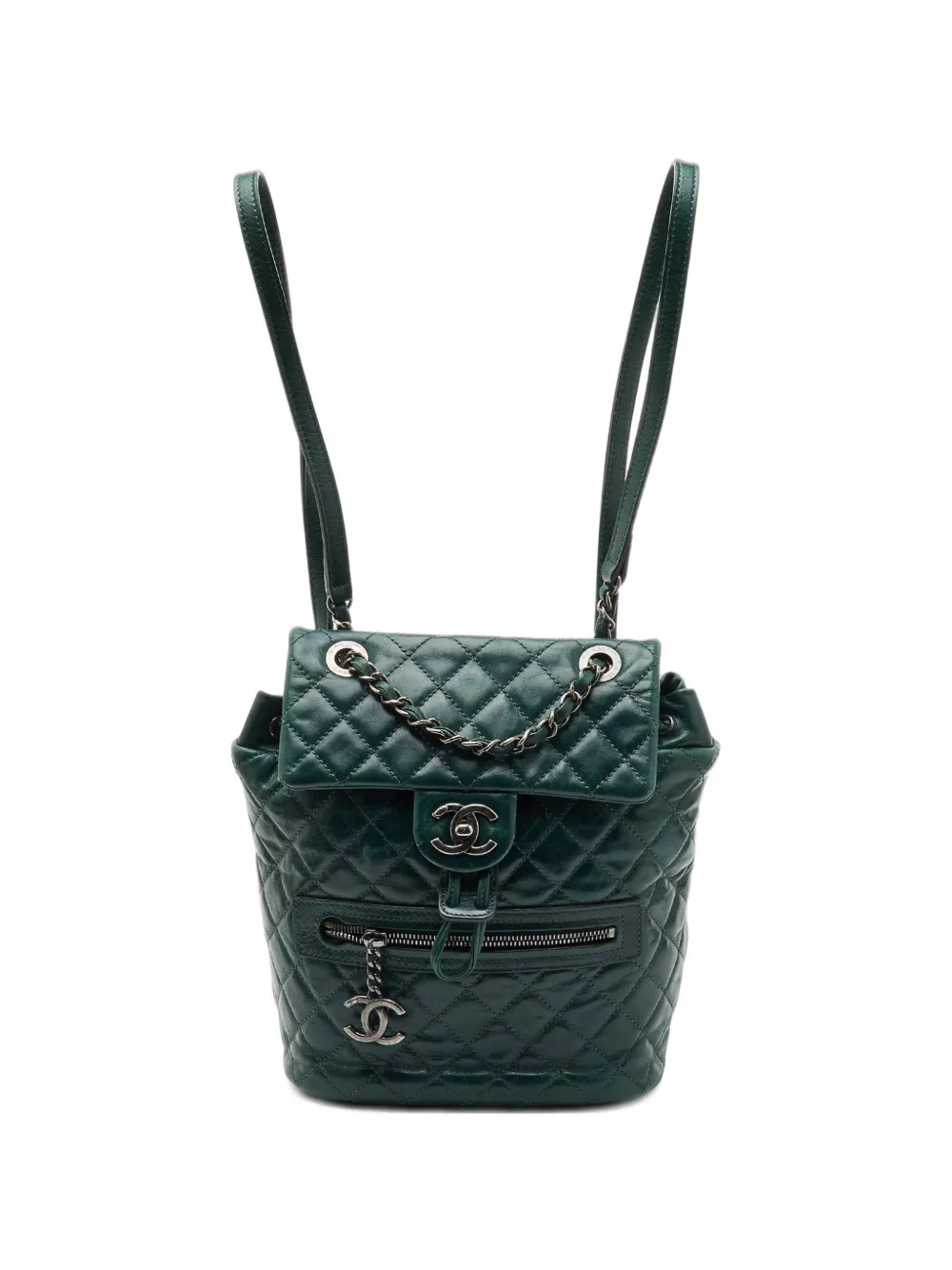 CHANEL Pre-Owned 2015-2016 kleiner Urban Spirit Rucksack mit Steppung - Grün