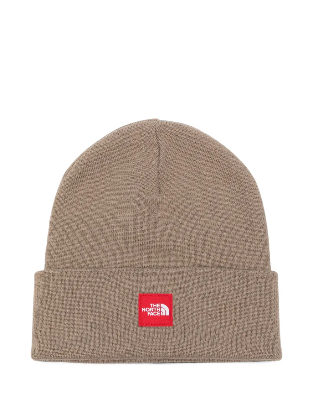 The North Face logo-patch ribbed-knit beanie hat - Toni neutri
