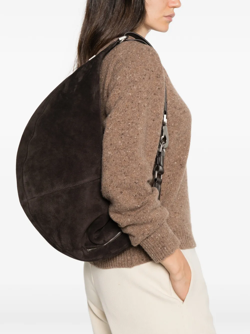 LEMAIRE Quiver Clip leather tote bag Bruin