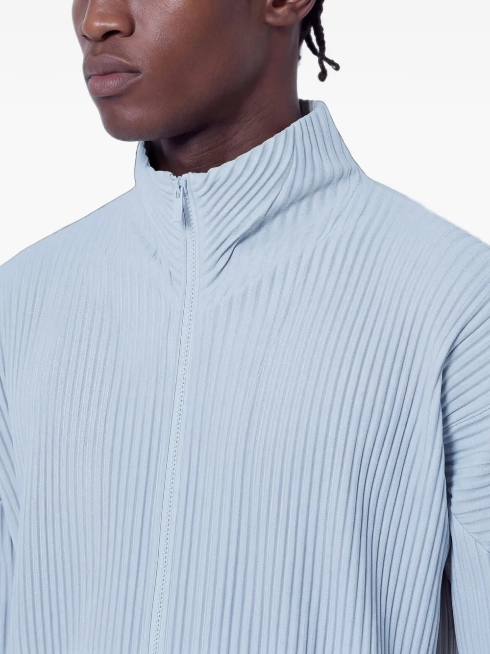 Homme Plissé Issey Miyake pleated zip-up jacket Grijs