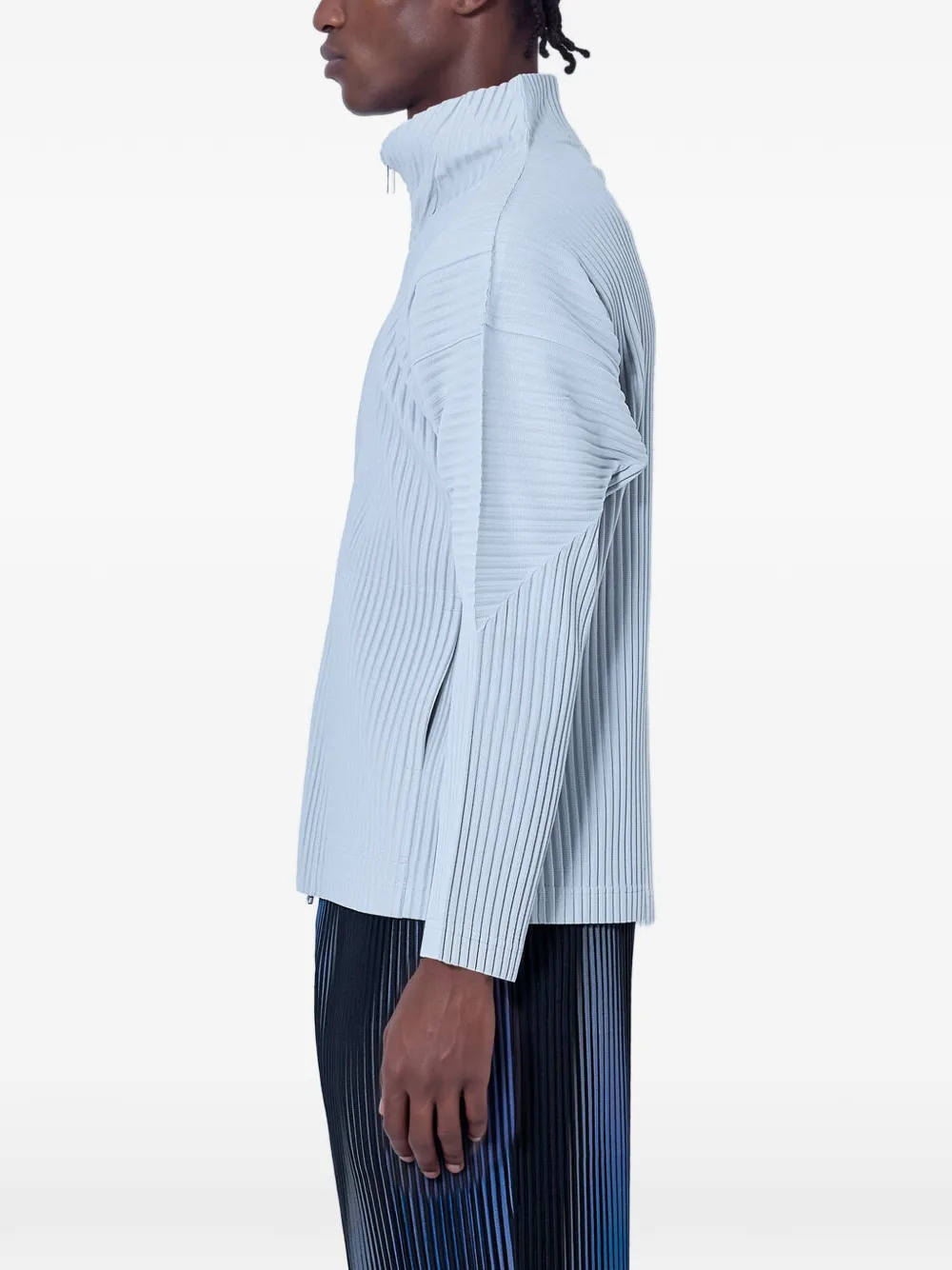 Homme Plissé Issey Miyake pleated zip-up jacket Grijs