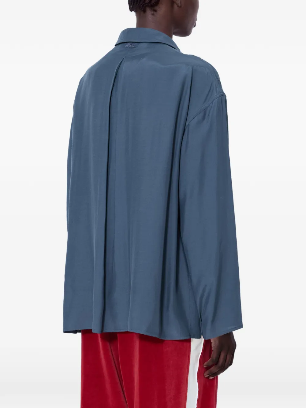 Lacoste Runway oversized hooded print shirt Grijs