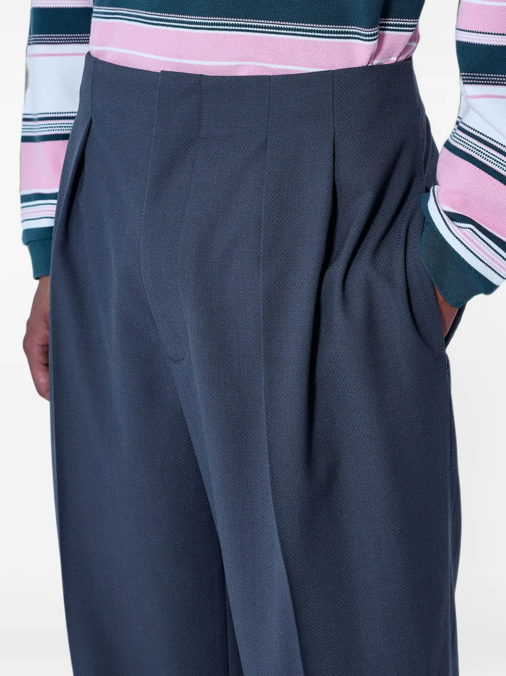 Lacoste Runway straight fit tailored jacquard pants Grijs