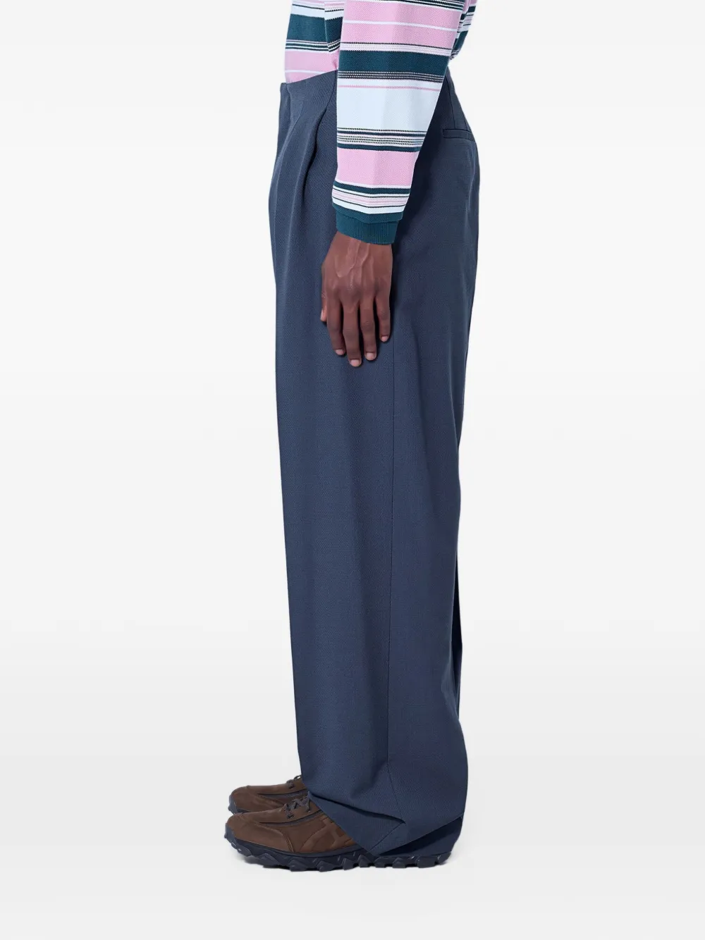 Lacoste Runway straight fit tailored jacquard pants Grijs