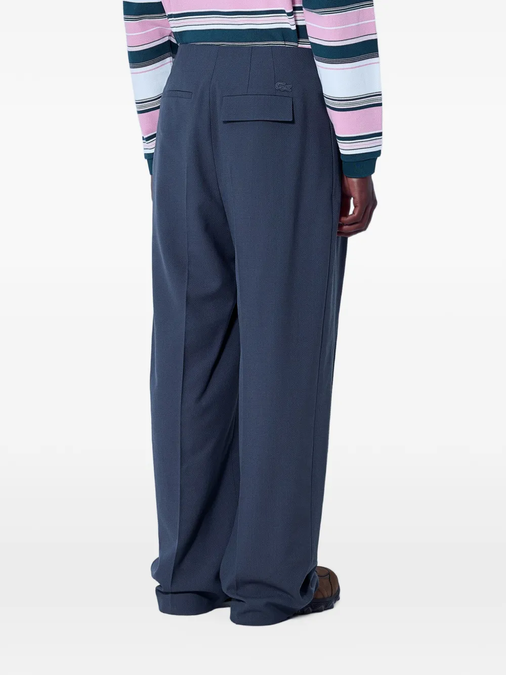 Lacoste Runway straight fit tailored jacquard pants Grijs
