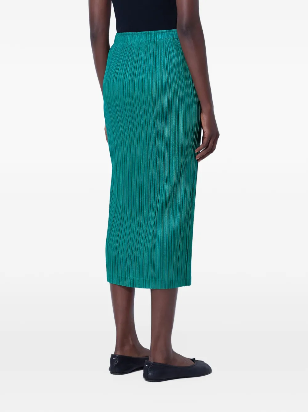 Pleats Please Issey Miyake Thicker Bottoms 1 pleated midi skirt Groen