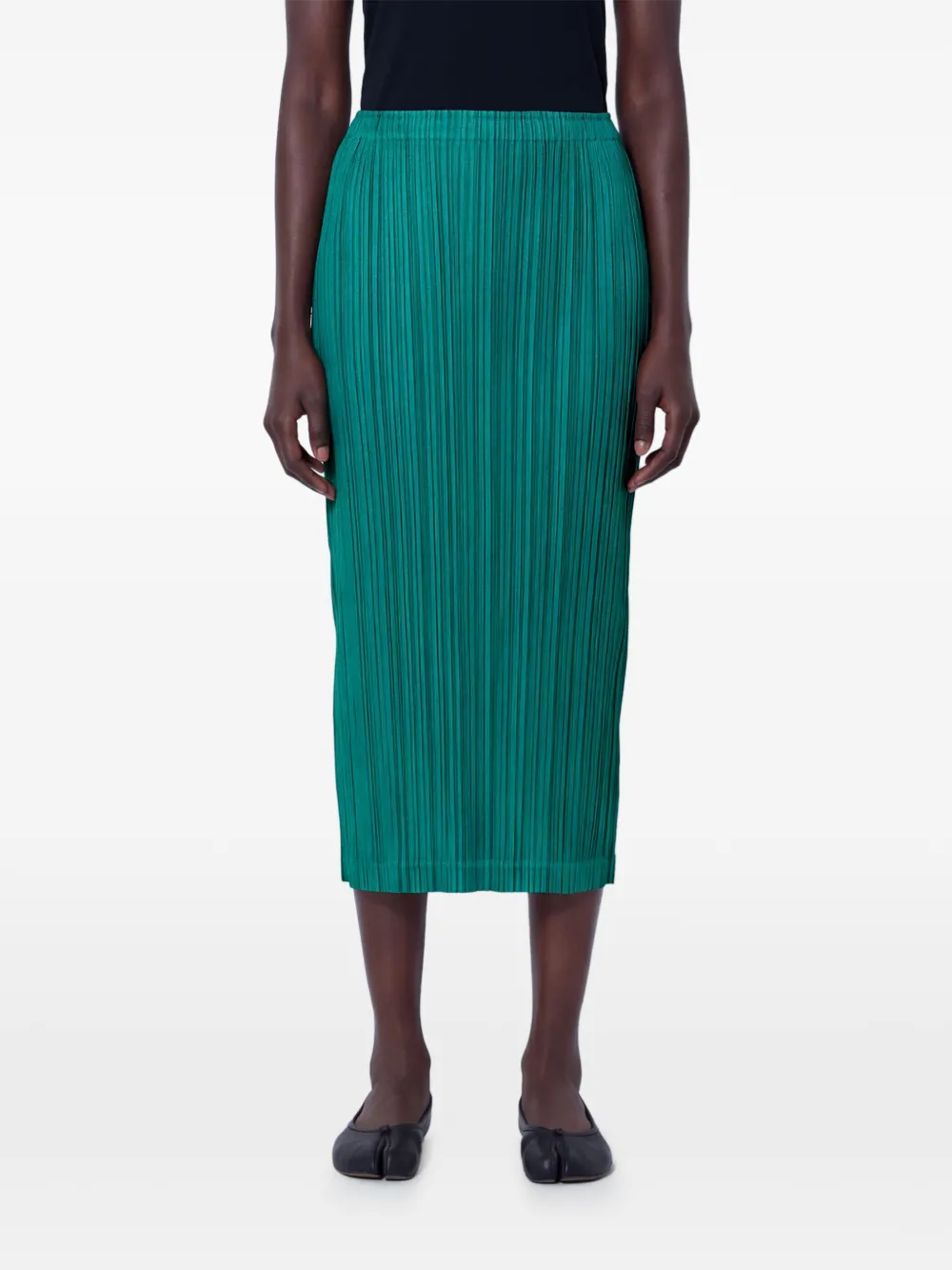 Pleats Please Issey Miyake Thicker Bottoms 1 pleated midi skirt Groen