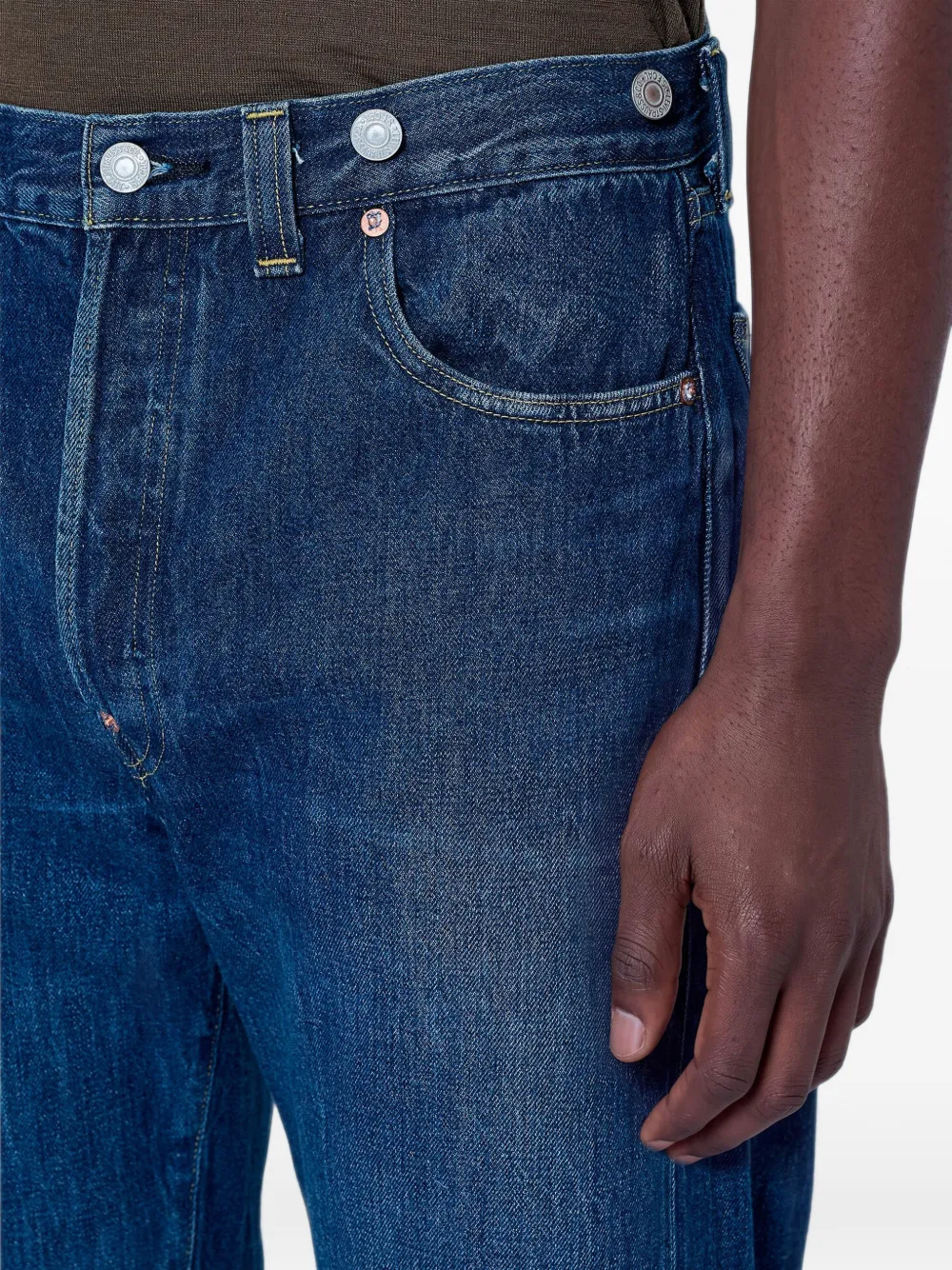 Levi's 1933 501 straight-leg logo-patch jeans Blauw