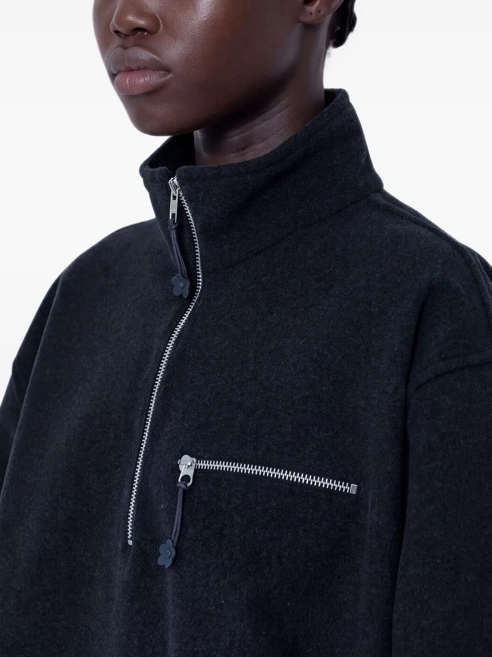 Cecilie Bahnsen CBFrederik half-zip chest-pocket jacket Zwart