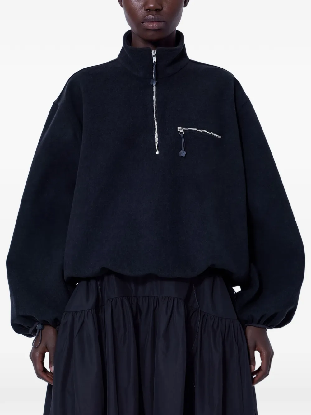Cecilie Bahnsen CBFrederik half-zip chest-pocket jacket Zwart