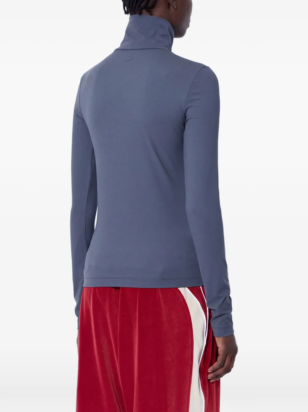 Lacoste Runway high neck printed stretch T-shirt Grijs
