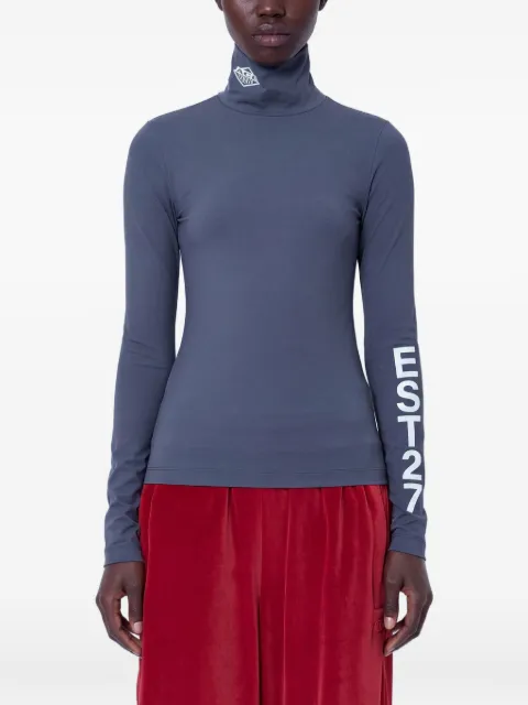 Lacoste Runway high neck printed stretch T-shirt