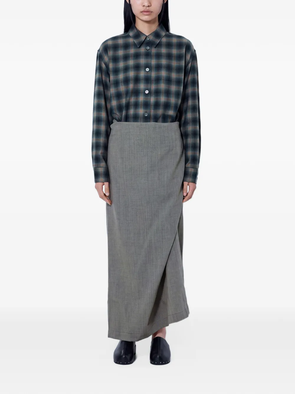 OUR LEGACY twisted shirt dress - Grigio