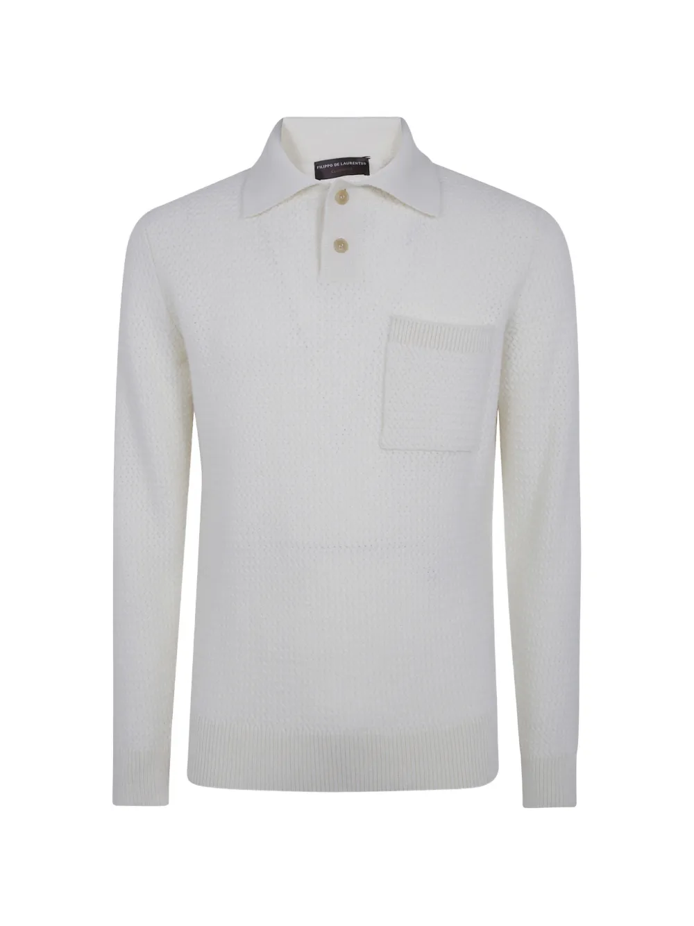 Filippo De Laurentiis waffle-knit chest-pocket polo shirt - Weiß