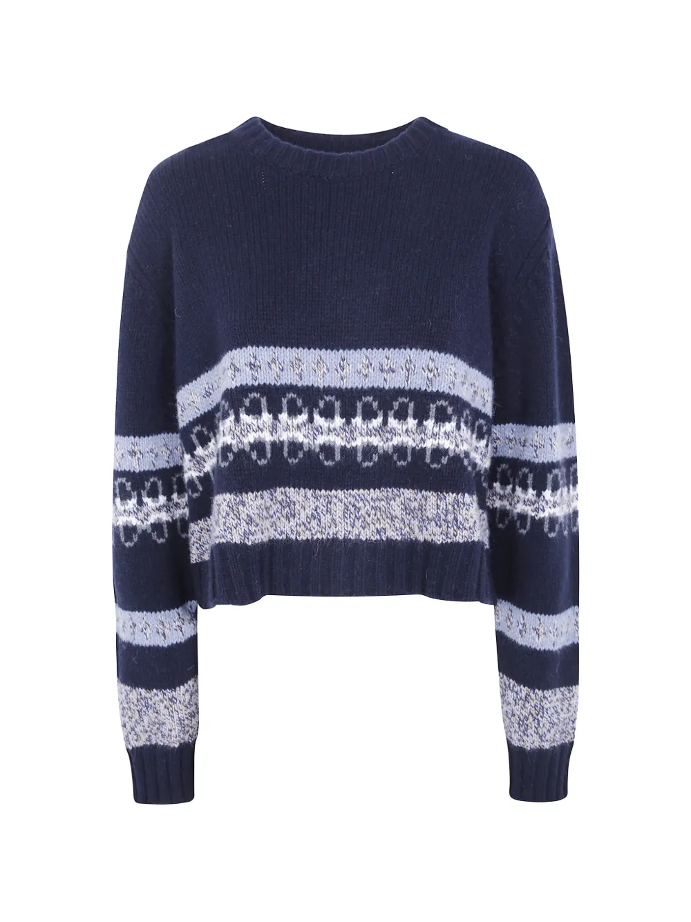 Nuur intarsia-knit wool sweater - Blu