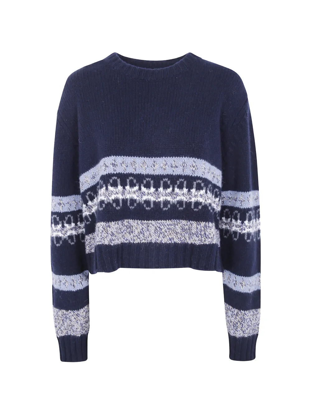 Nuur intarsia-knit wool sweater - Blu