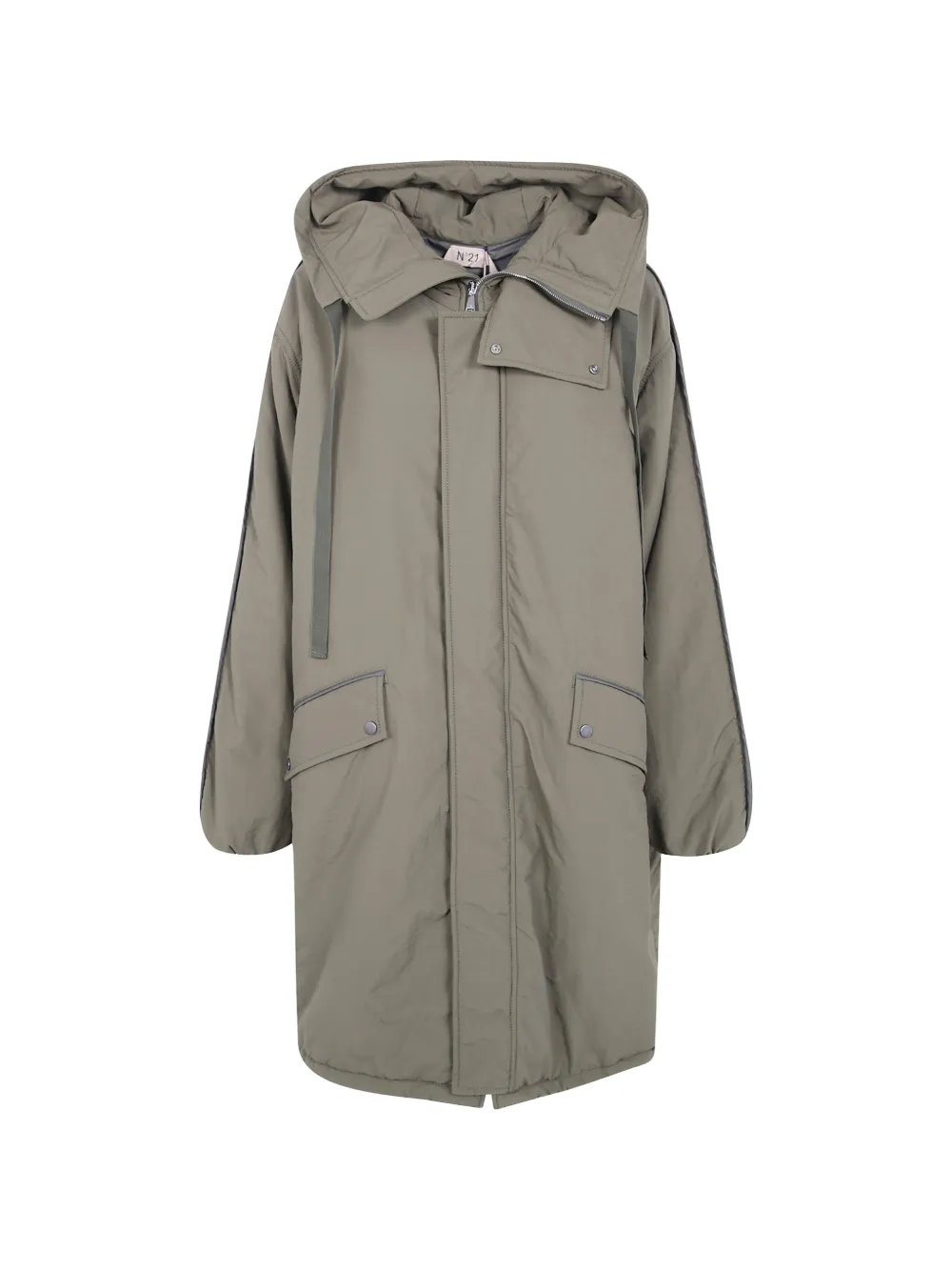 Nº21 quilted-sleeve oversized coat - Green