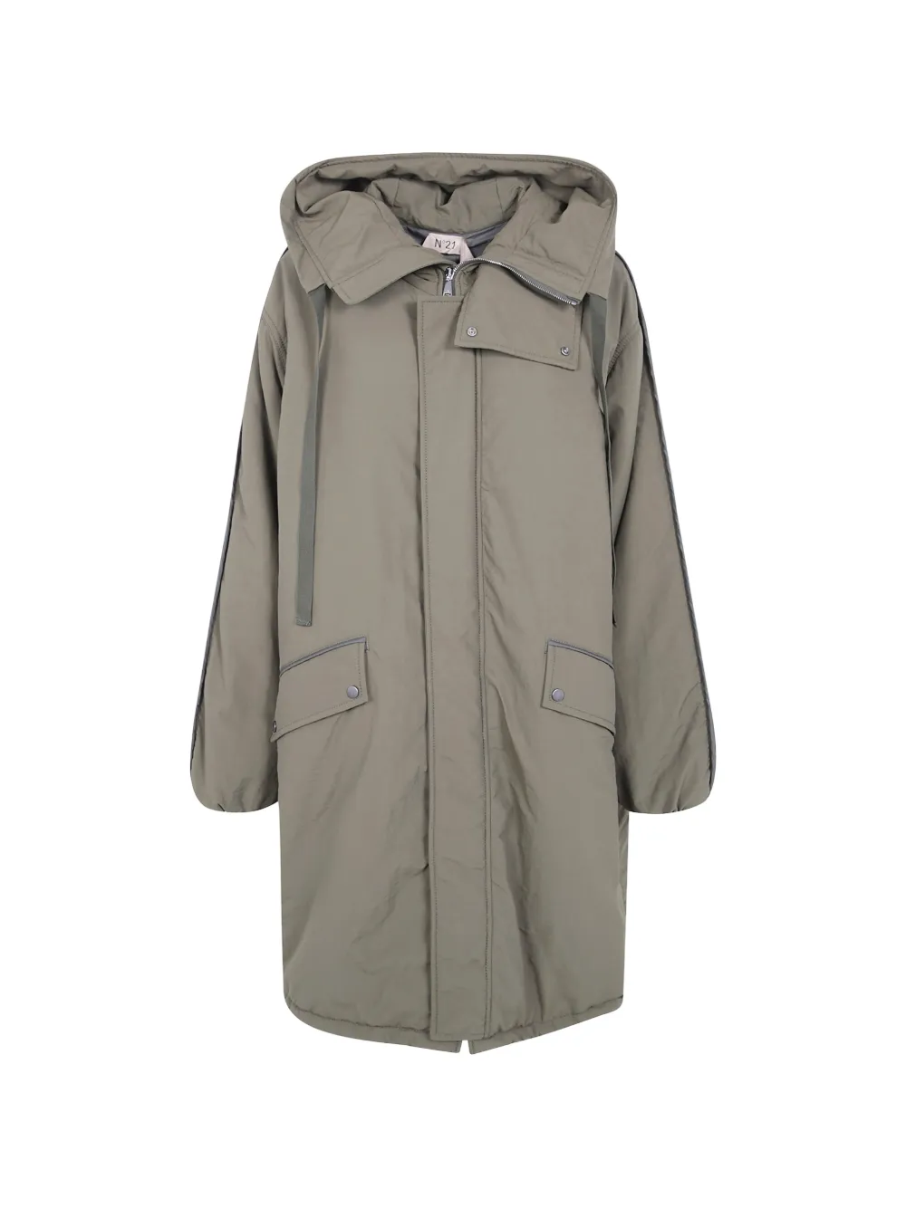 Nº21 quilted-sleeve oversized coat - Grün