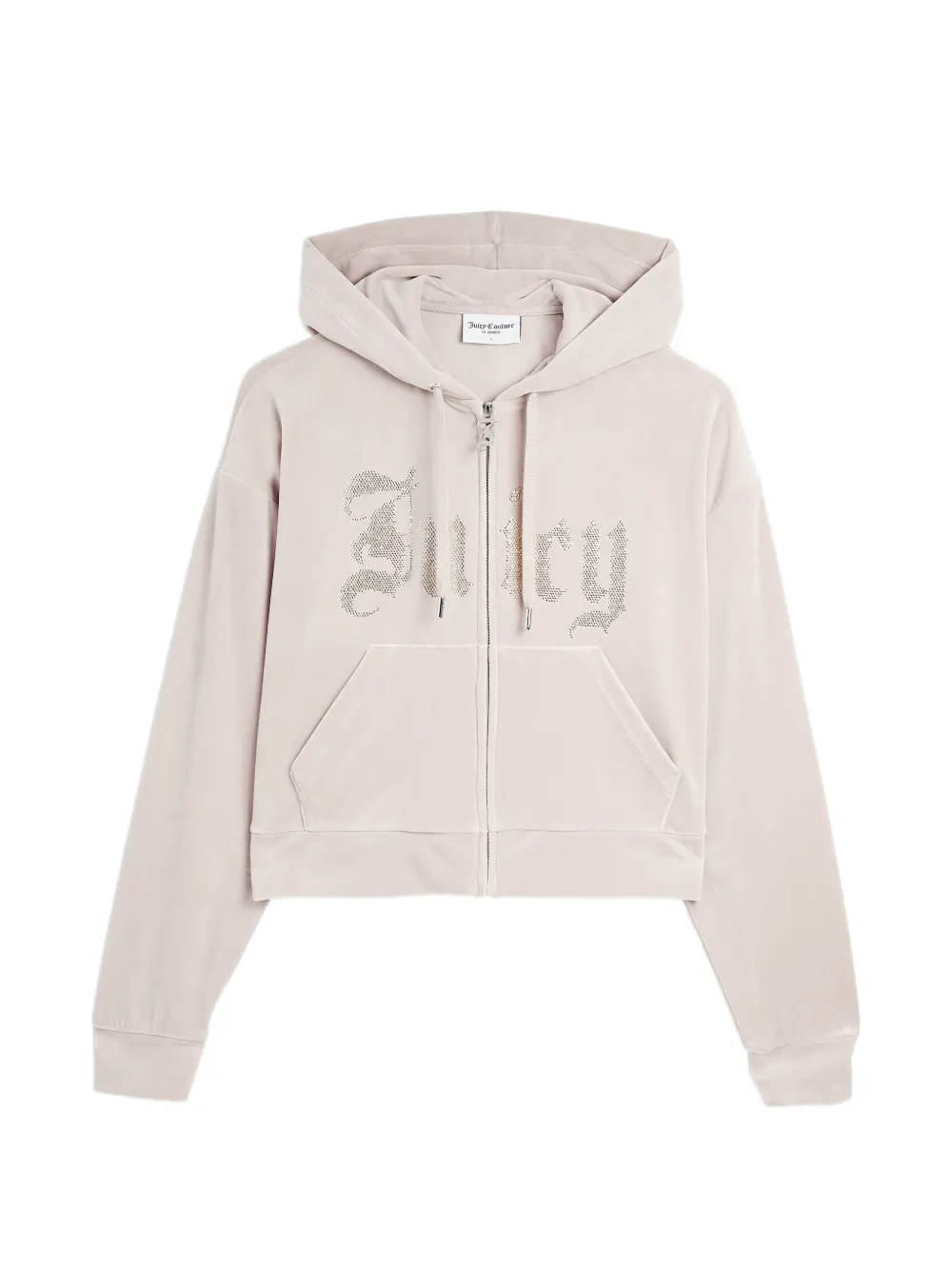 Juicy Couture rhinestone-embellished cropped hoodie - Nude