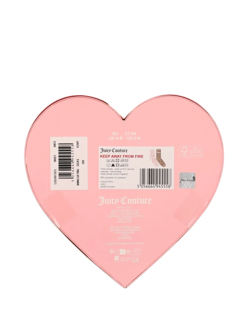 Juicy Couture Twee paar gebreide sokken met dierenprint en logo Beige