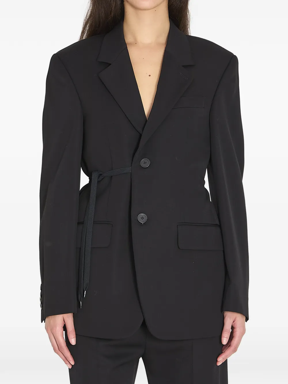 Balenciaga side-tie single-breasted blazer - Schwarz