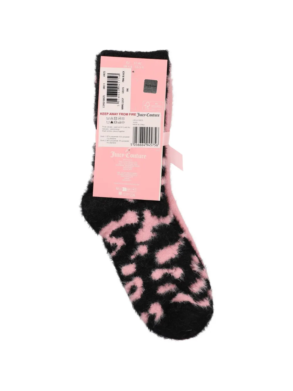 Juicy Couture Twee paar sokken met luipaardjacquard en geborduurd logo Roze
