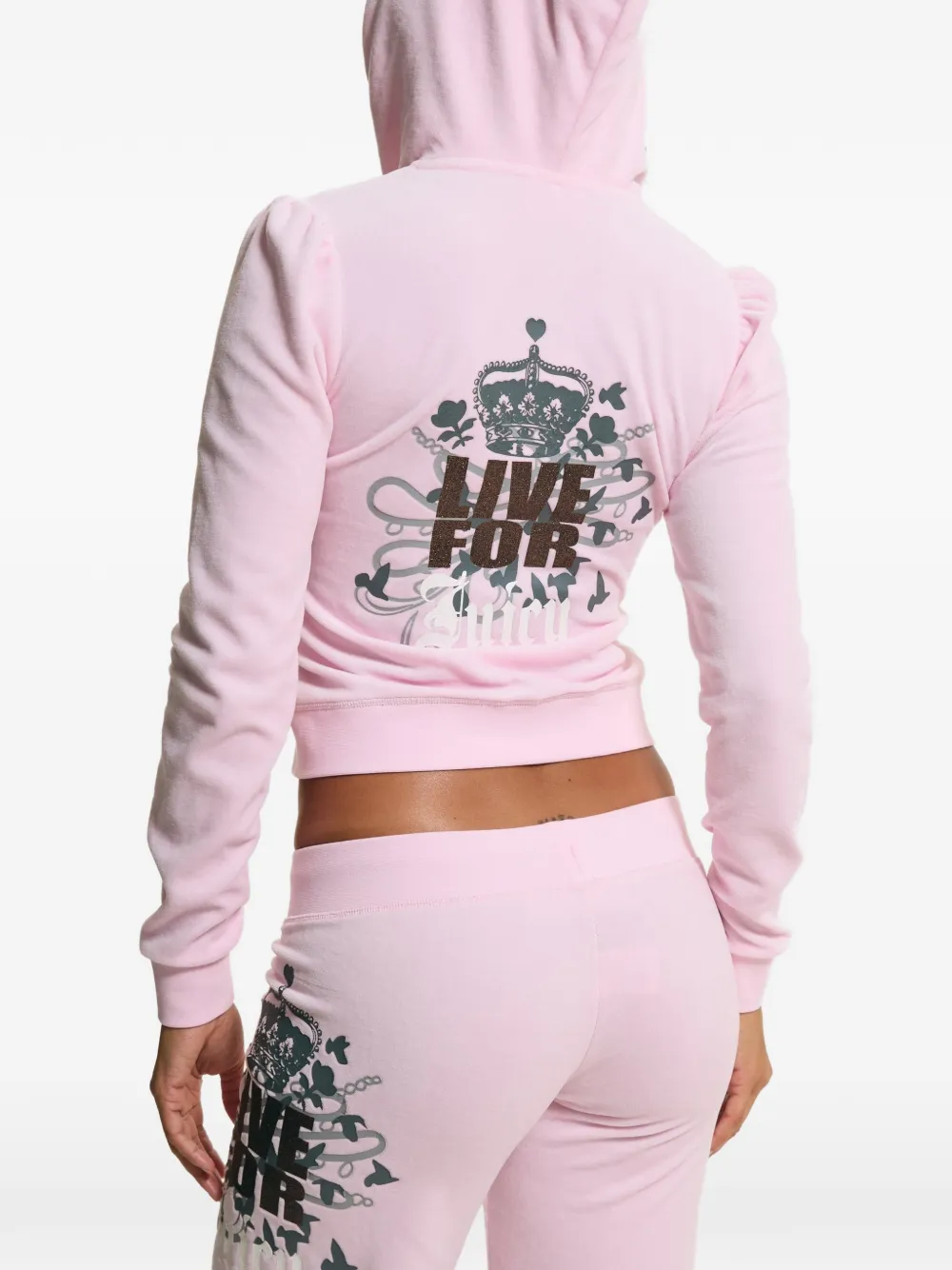 Juicy Couture Juicy Angel Heritage hoodie met pofmouwen Roze