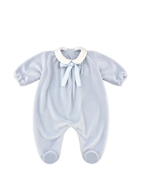 La Stupenderia bow-detail Peter Pan collar sleepsuit