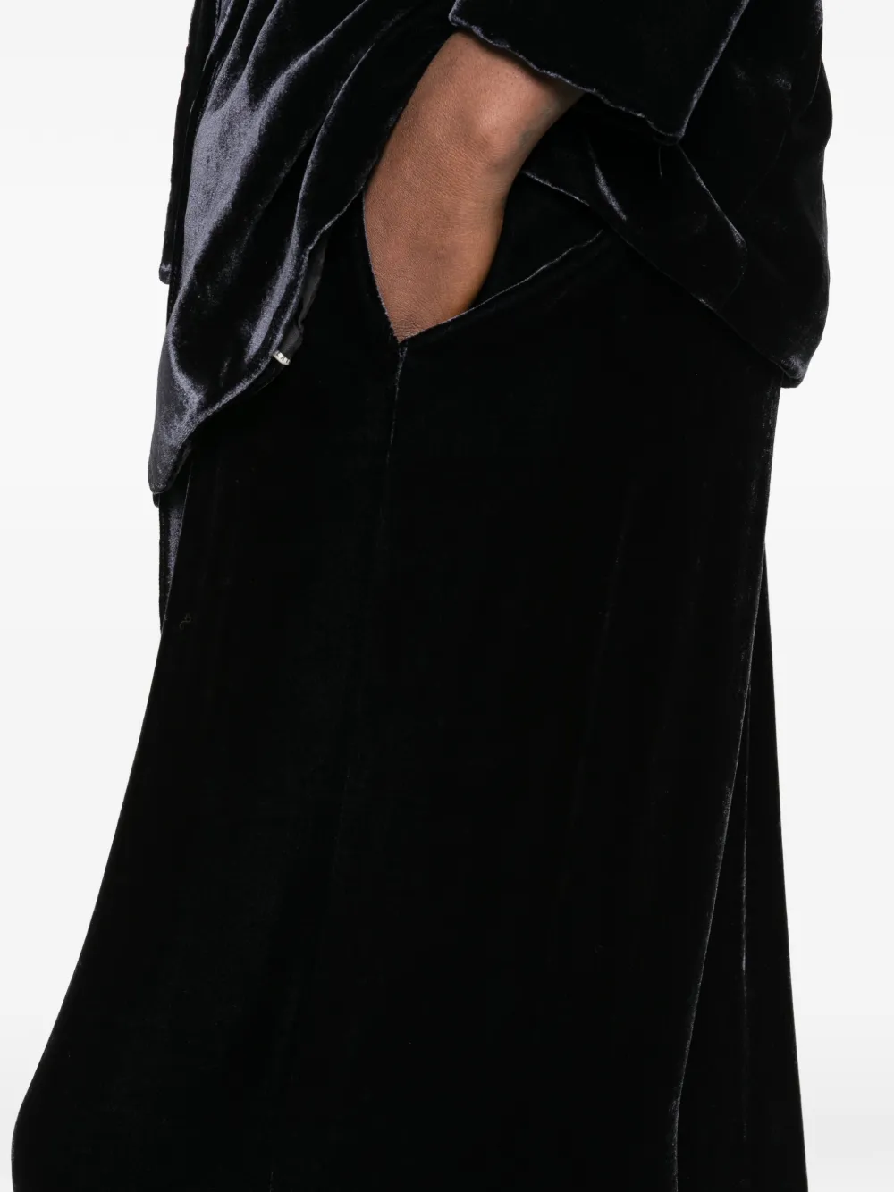 Peserico velvet palazzo pants Zwart