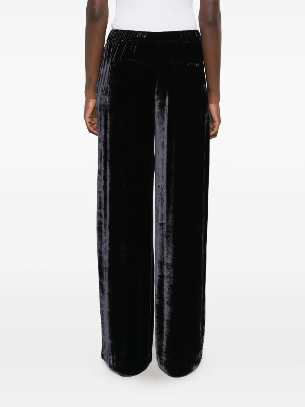 Peserico velvet palazzo pants Zwart