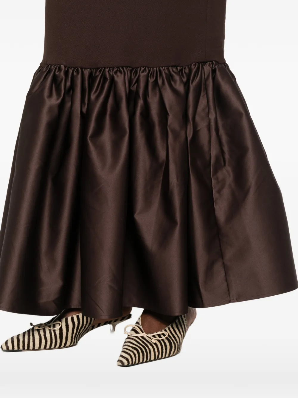 ROTATE BIRGER CHRISTENSEN ruffled-trim sleeveless maxi dress Bruin