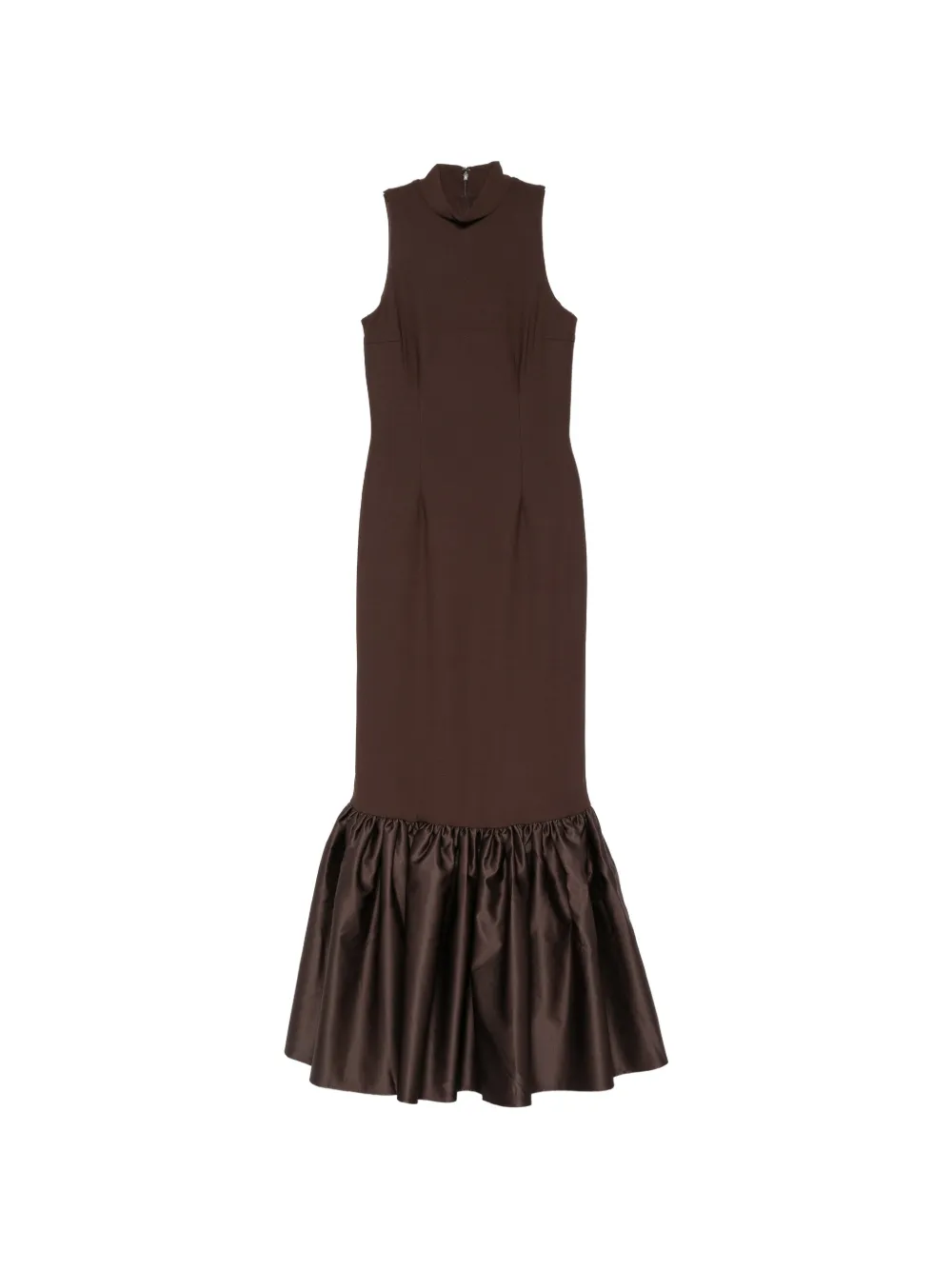 ROTATE BIRGER CHRISTENSEN ruffled-trim sleeveless maxi dress - Marrone