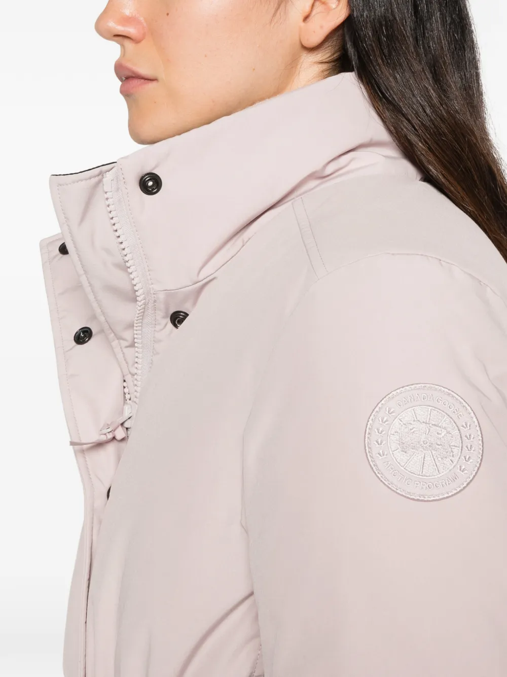 Canada Goose drawstring-waist high-neck parka jacket Roze