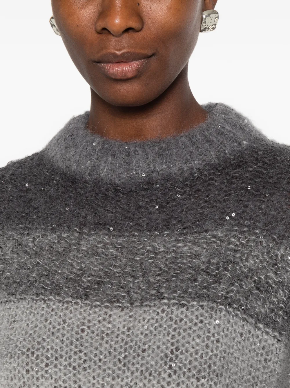 Antonelli sequin-embellished striped sweater Grijs