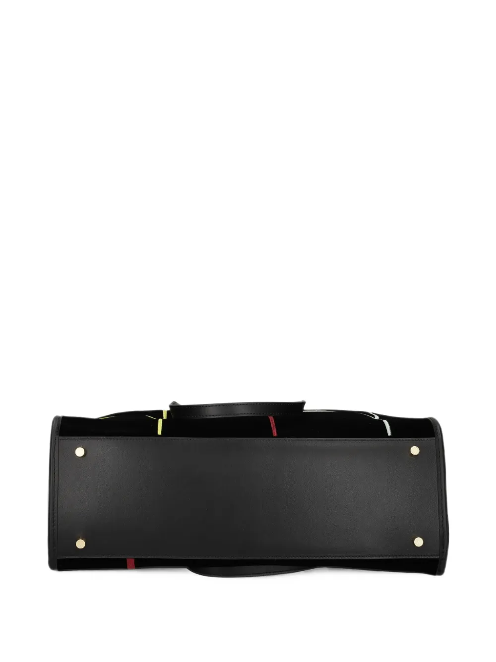MY BEST BAG Fluwelen shopper met geborduurde bloemen Zwart