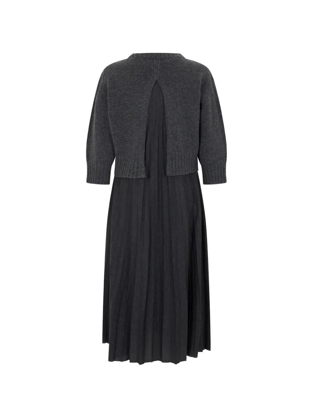 Weekend Max Mara Kabelgebreide jurk met plooien Grijs