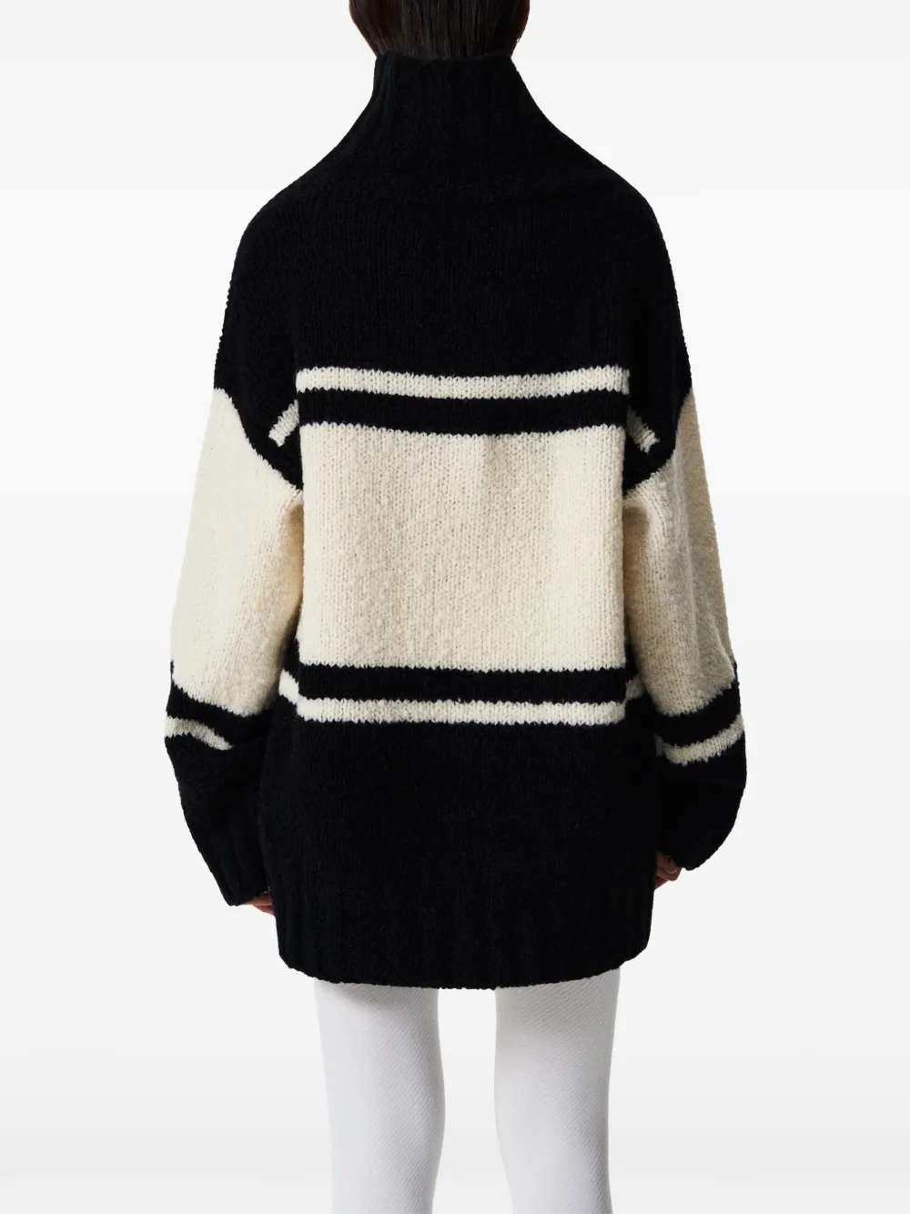 Perfect Moment oversized Après wool knit sweater Zwart
