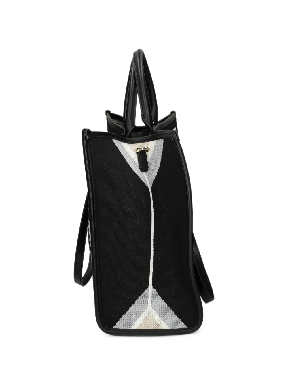 MY BEST BAG Shopper met geometrisch patroon en bloemen-print Zwart